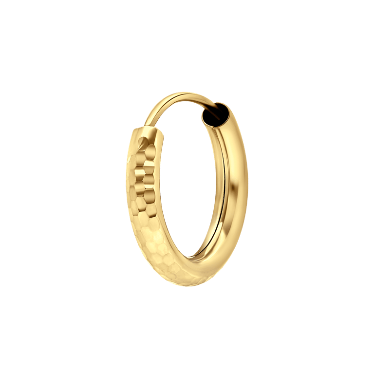 14K geelgouden mannen oorbel diamond cut 15,5mm