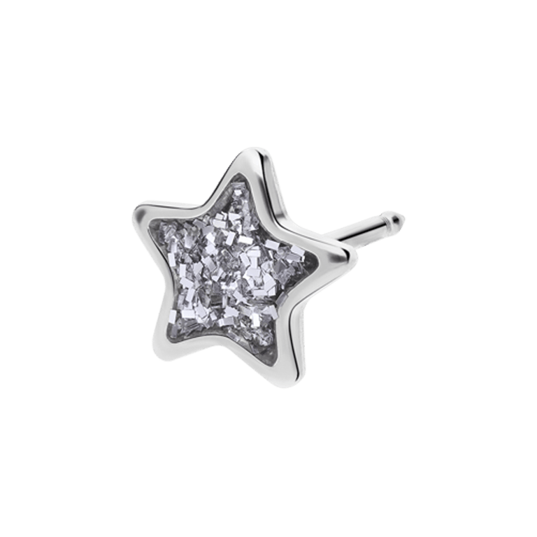 Studex medizinische Ohrringe aus Edelstahl, Stern, Kristall, 6 mm