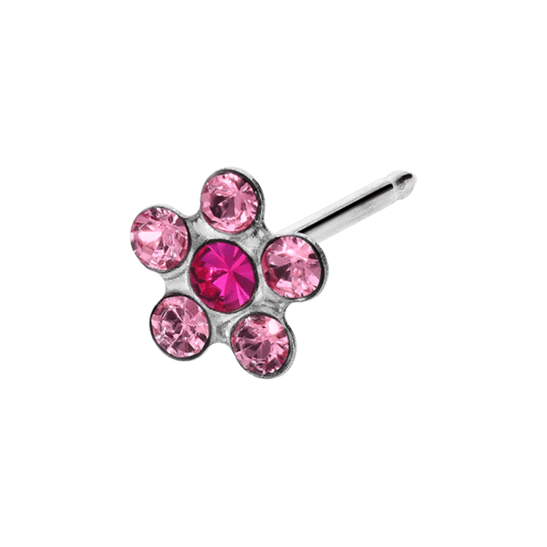 Studex stainless steel schietoorbel bloem roze 5mm 159