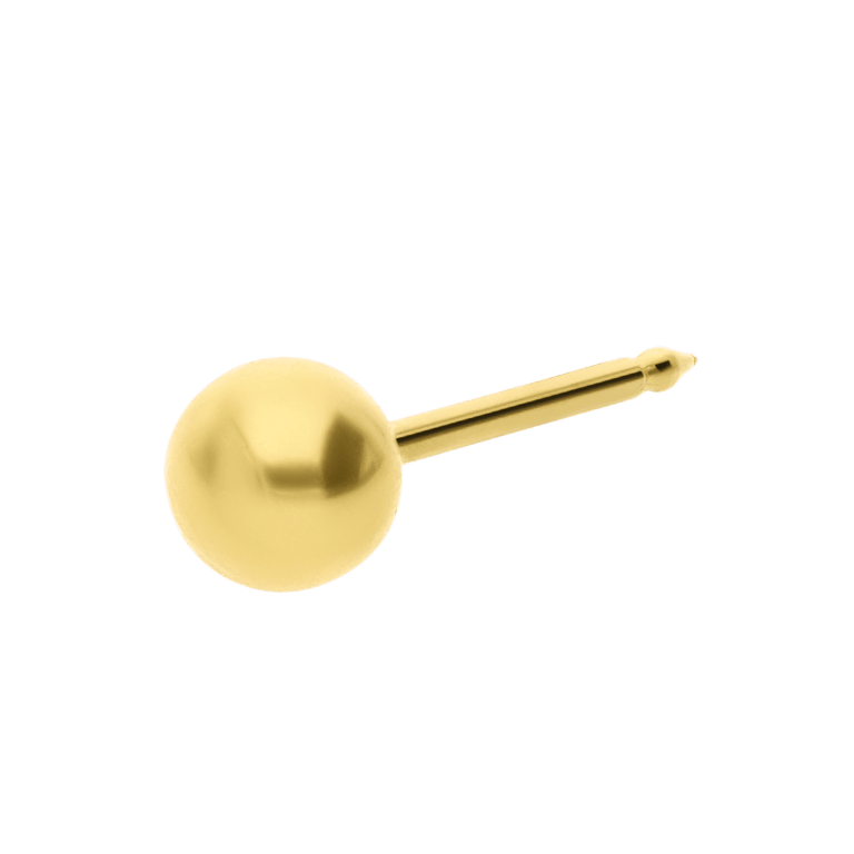 Studex stainless steel goldplated schietoorbel bol 4mm 103