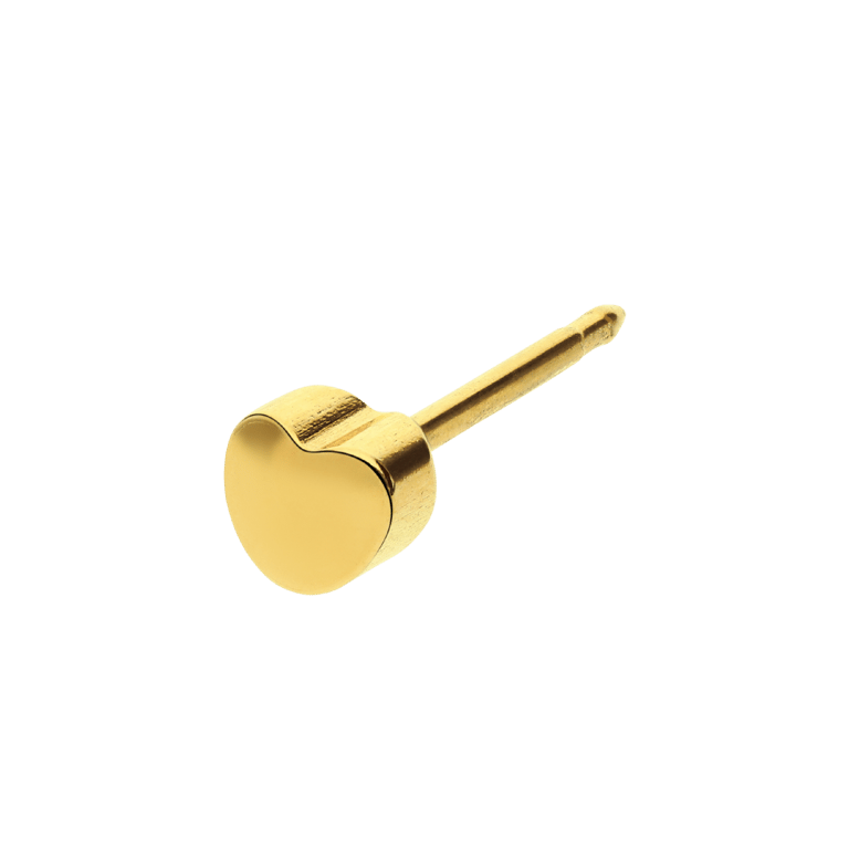 Studex medizinische Ohrringe aus Edelstahl, vergoldet, Herz, 4 mm
