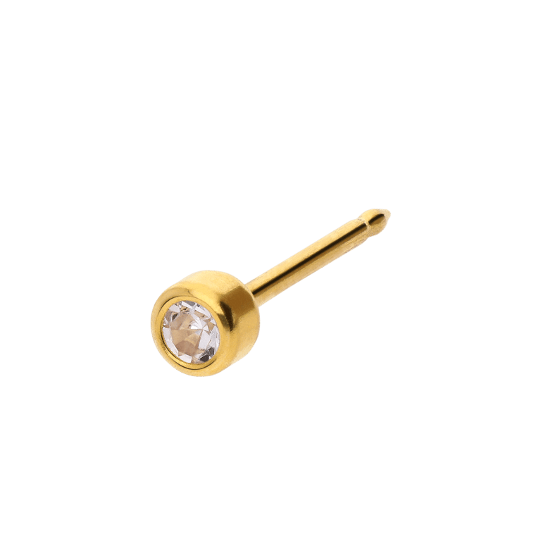 Studex stalen goldplated schietoorbel kristal 2mm 139