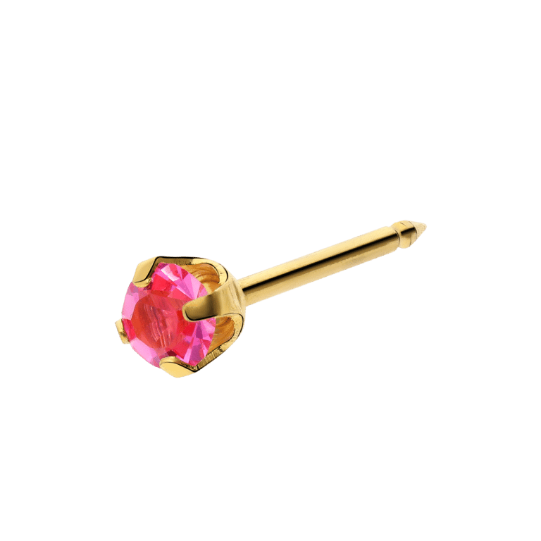 Studex stainless steel goldplated schietoorbel zirkonia roze 3mm 136 voor dames