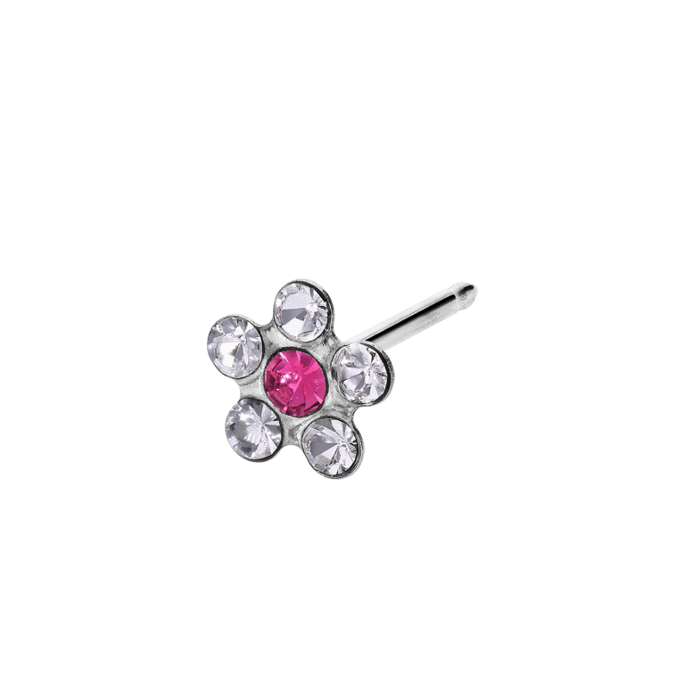 Studex stainless steel goldplated schietoorbel bloem kristal 5mm 155