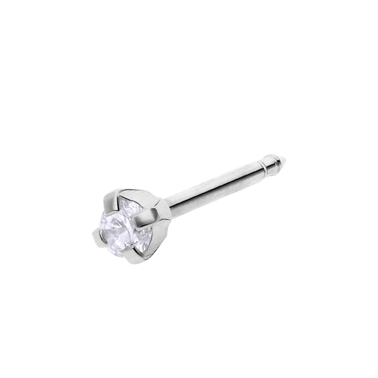 Studex  9 karaat witgouden schietoorbel zirkonia 2mm