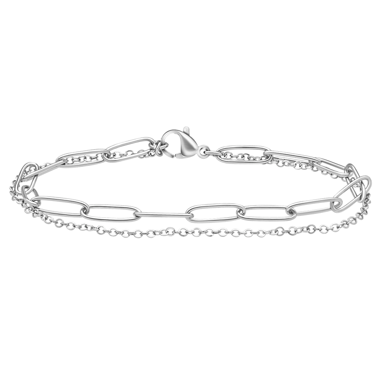 Gerecycled stainless steel armband dubbel