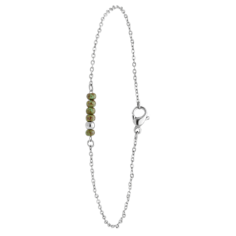 Gerecycled stalen armband met kralen