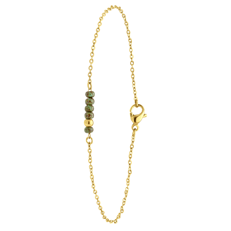 Stainless steel goldplated fantasiearmband voor dames