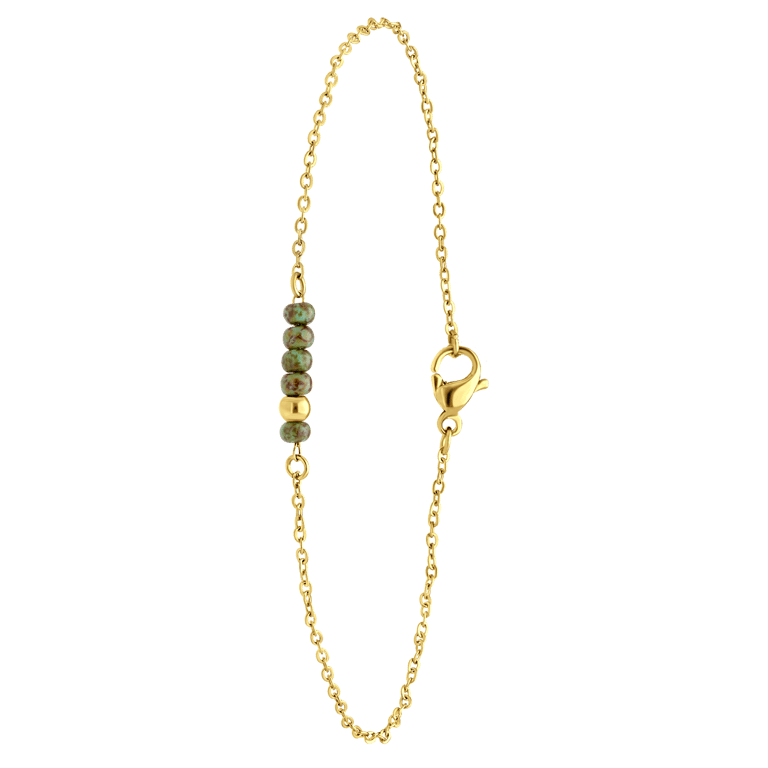 Stalen goldplated fantasiearmband voor dames