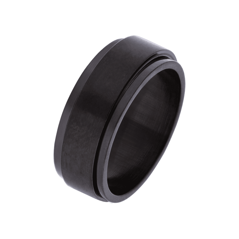 Stainless steel blackplated anxiety ring