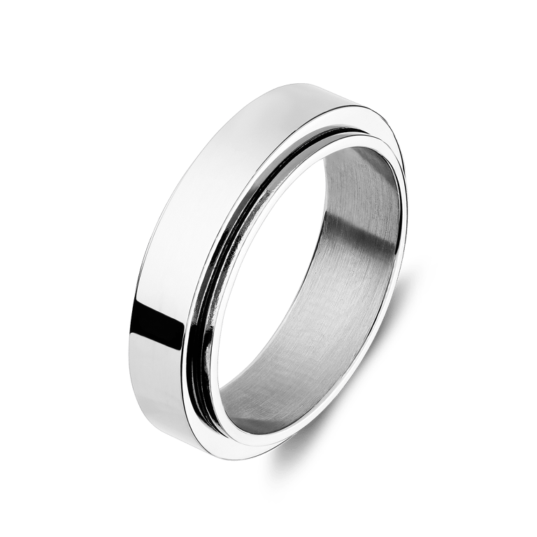 Gerecycleerd stainless steel anxiety ring