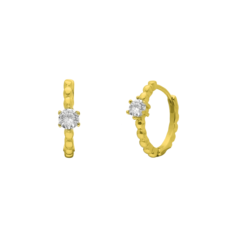 Stalen goldplated oorringen met zirkonia