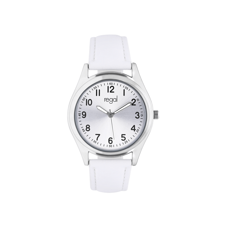 Regal Analoog Dames Horloge Wit PU leer 