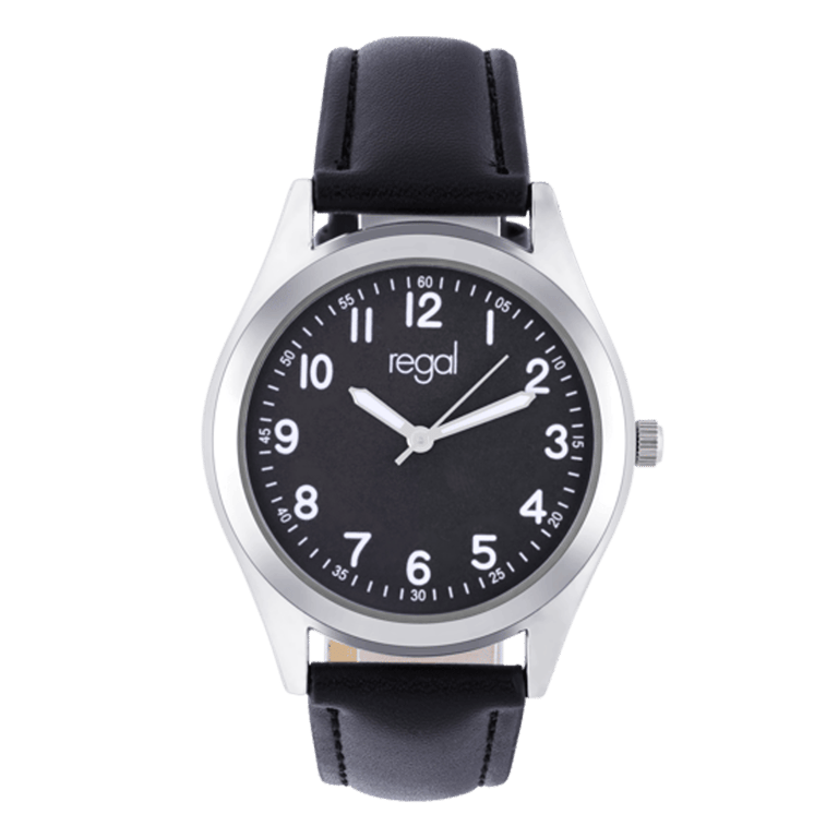 Regal Damen Uhr Schwarz PU Leder Analog