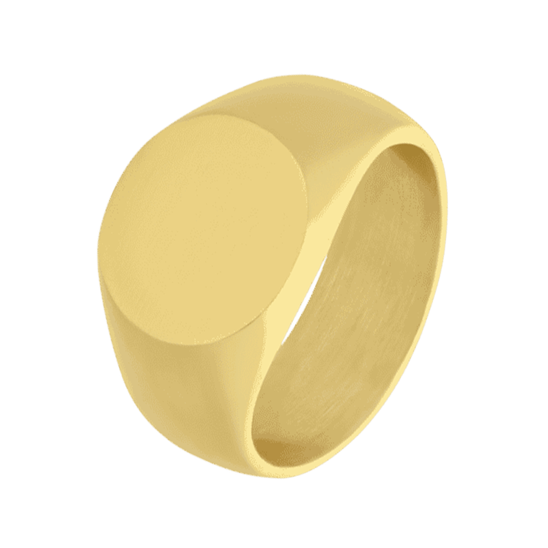 Stalen goldplated herenzegelring