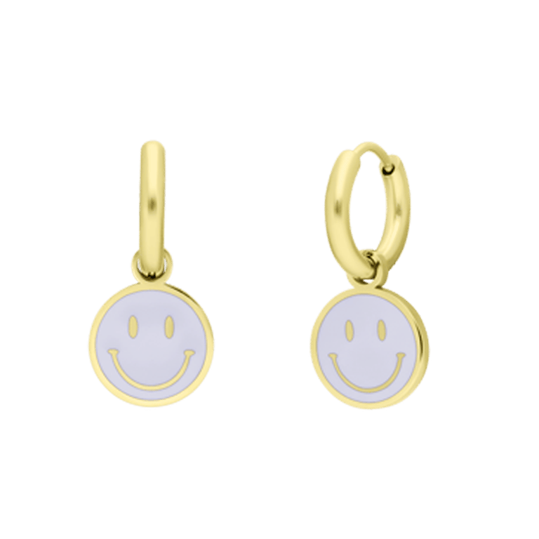 Stainless steel goldplated kinderoorringen met hanger
