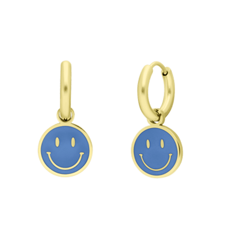 Stalen goldplated kinderoorringen met hanger