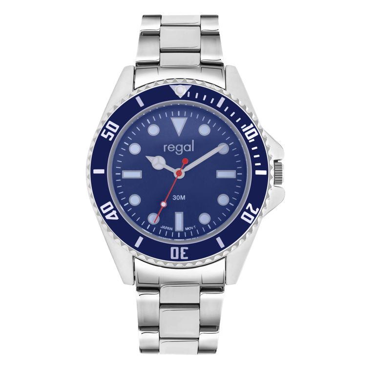 Regal Uhr für Herren mit Armband aus Edelstahl