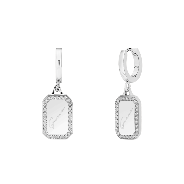 Guess Edelstahl-Ohrringe CRYSTAL TAG