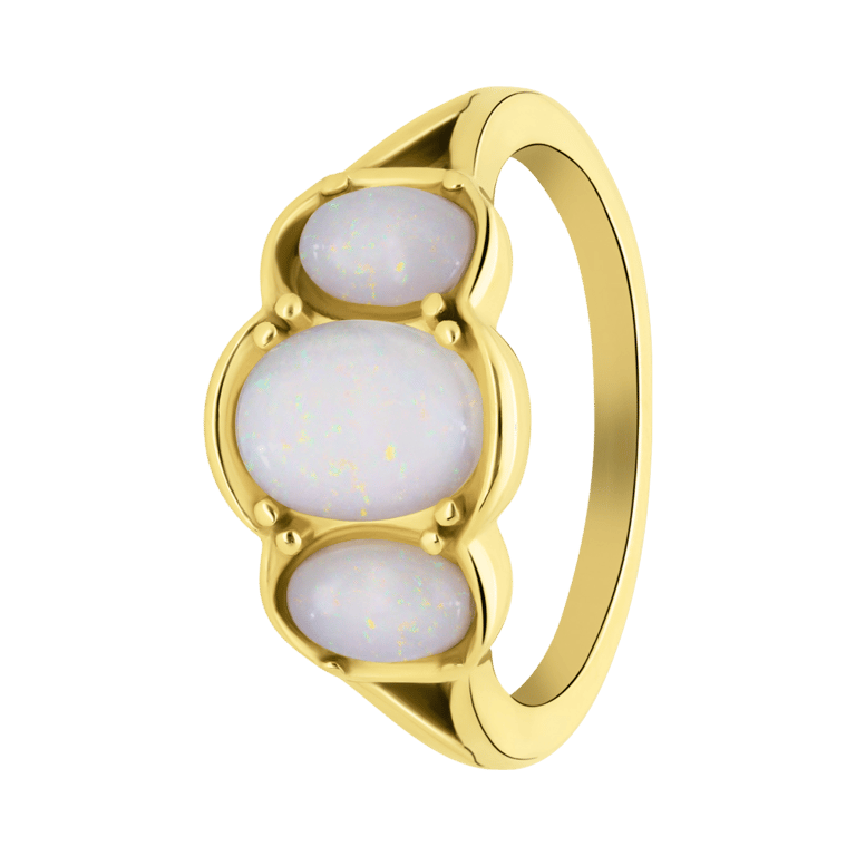 Stainless steel goldplated ring bloem voor dames