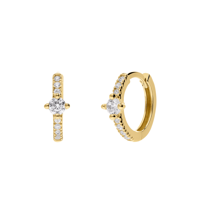 375 Gold Ohrringe mit Zirkonia 10 mm