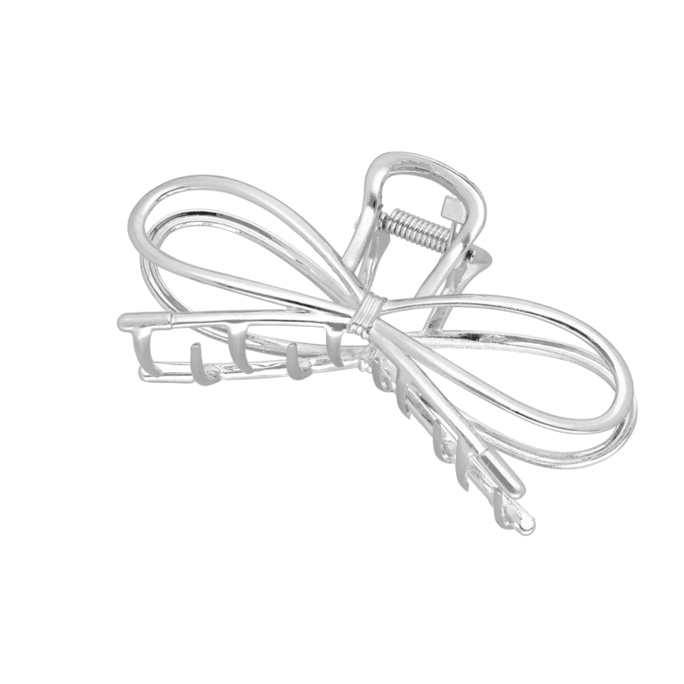 Zilverkleurige bijoux haarklem strik