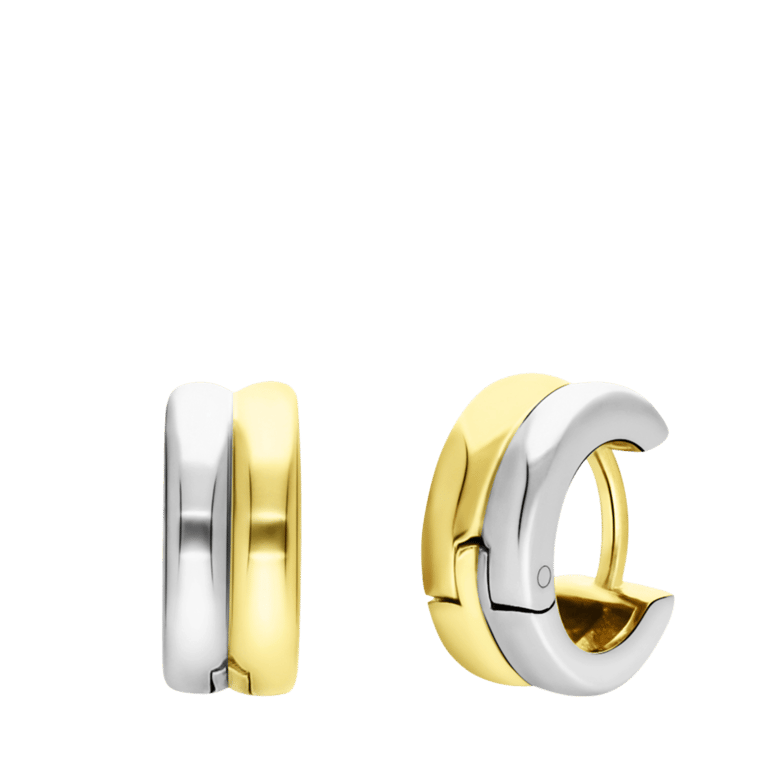 Zilveren bicolor plated oorringen 2-tone voor dames