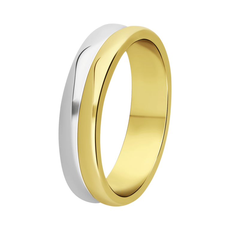 Zilveren ring 2-tone