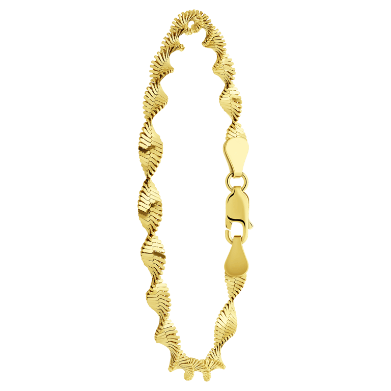 Goldplattiertes Armband aus recyceltem Silber gedreht