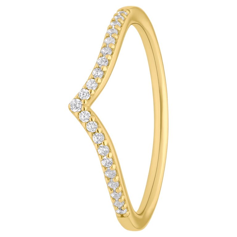 Zilveren goldplated ring met zirkonia voor dames
