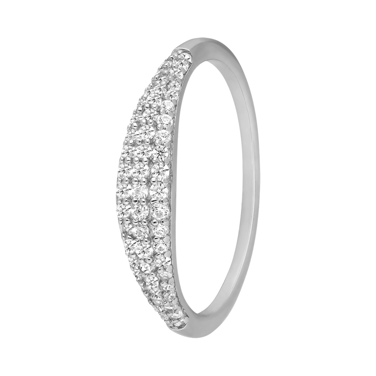 Zilveren ring rhodiumplated met zirkonia