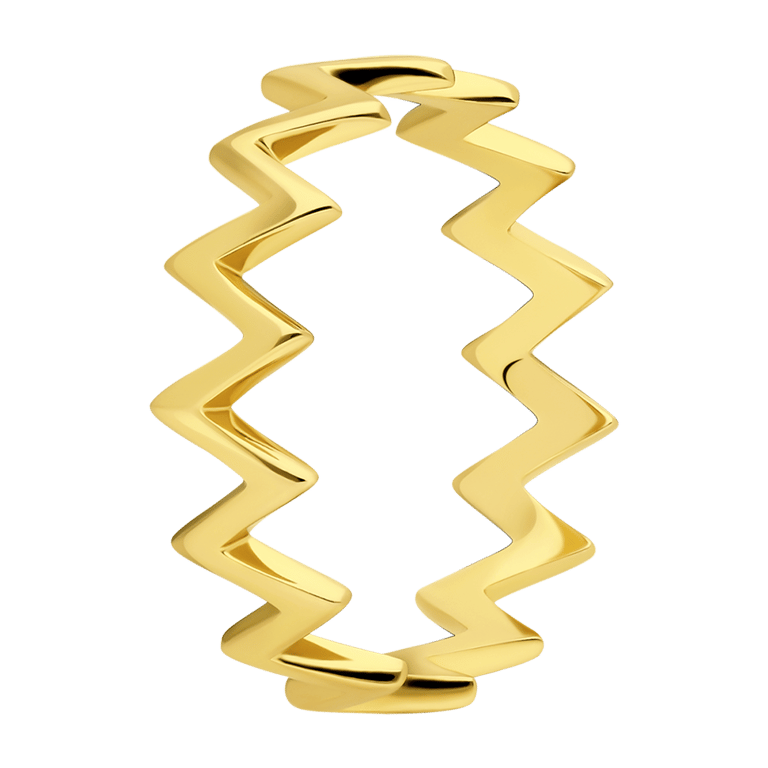 Zilveren ring zig-zag goldplated