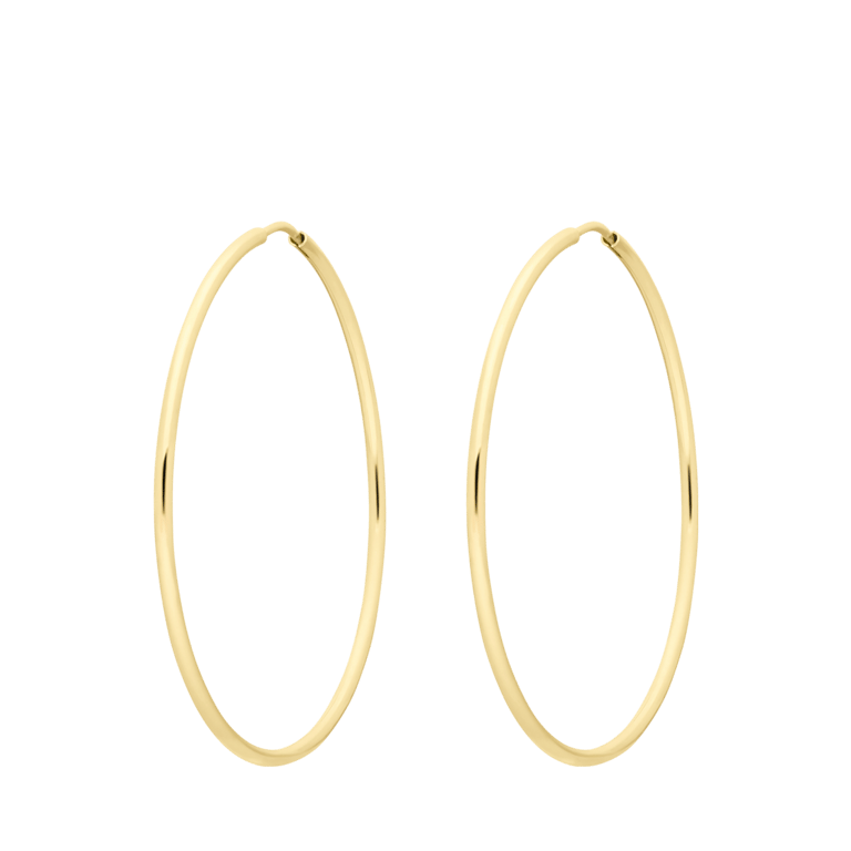 Silberne, goldplattierte Ohrringe 60 mm