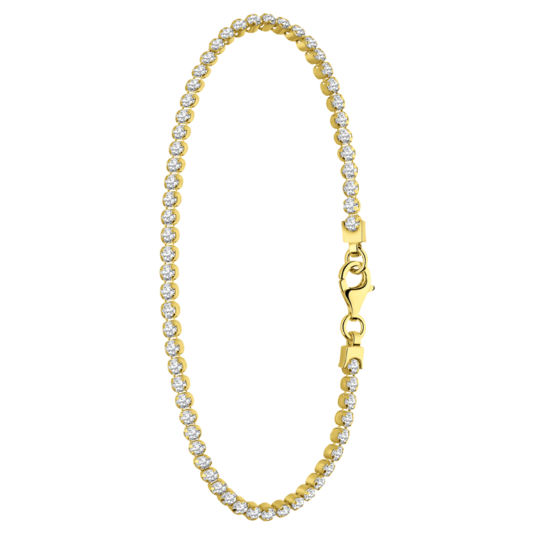 Zilveren goldplated tennisarmband met zirkonia voor dames