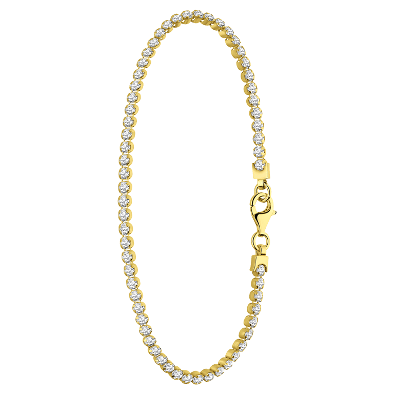 Zilveren goldplated tennisarmband zirkonia