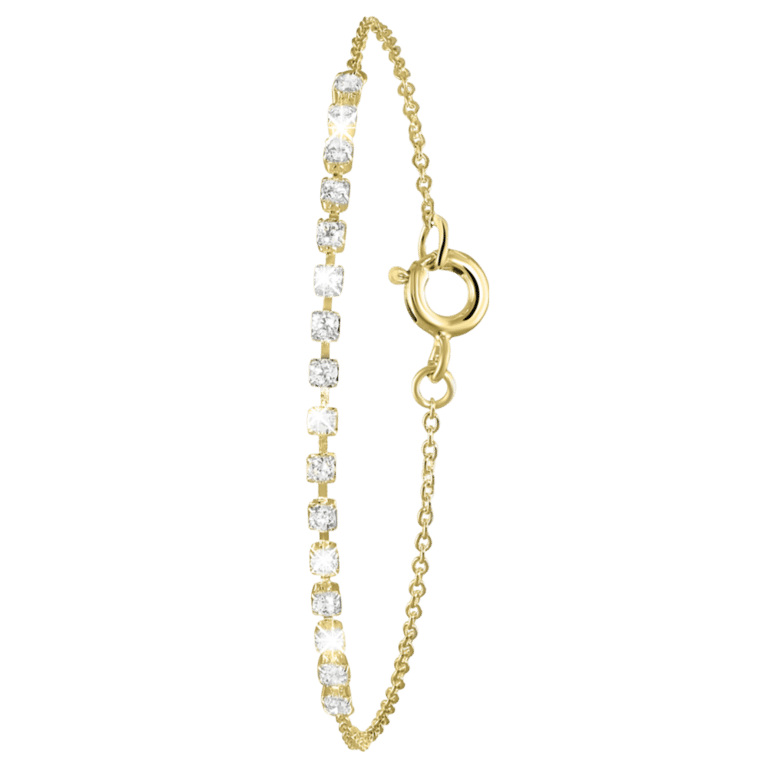 Zilveren goldplated tennisarmband met zirkonia