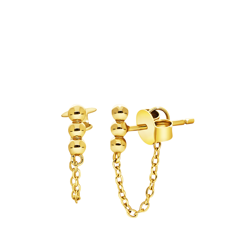 Silberner, goldplattierter Ohrstecker Zierkette