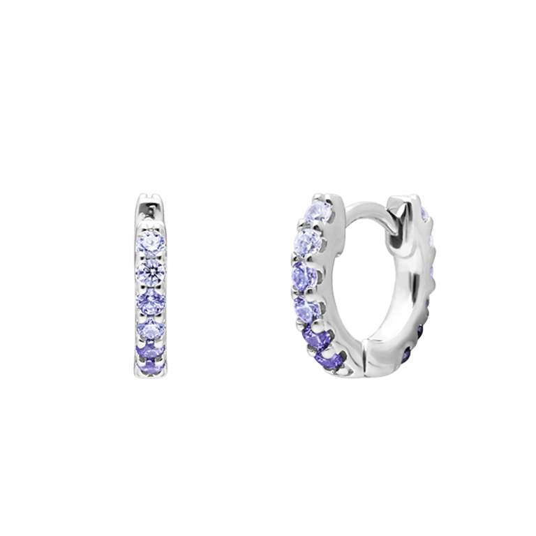 Silberne Ohrringe Zirkonia violett