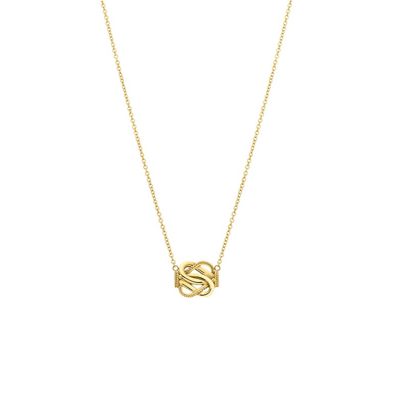 Stalen goldplated ketting met hanger surinaamse mattenklopper