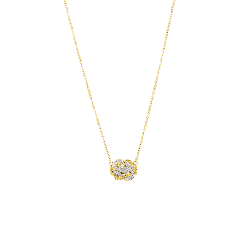 Gerecycled stalen goldplated collier mattenklopper kristal