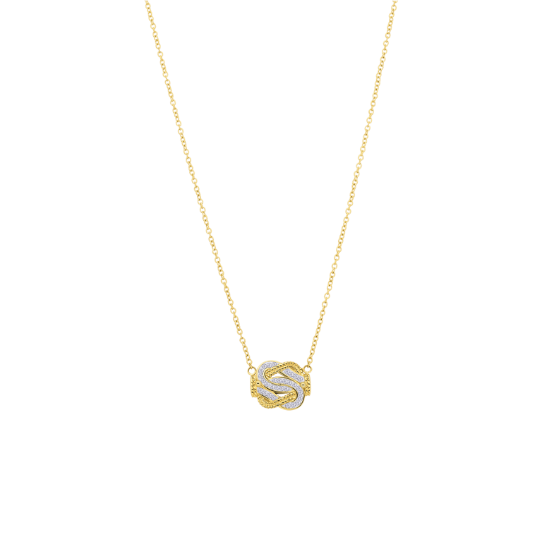 Stalen goldplated ketting met hanger met kristal voor dames