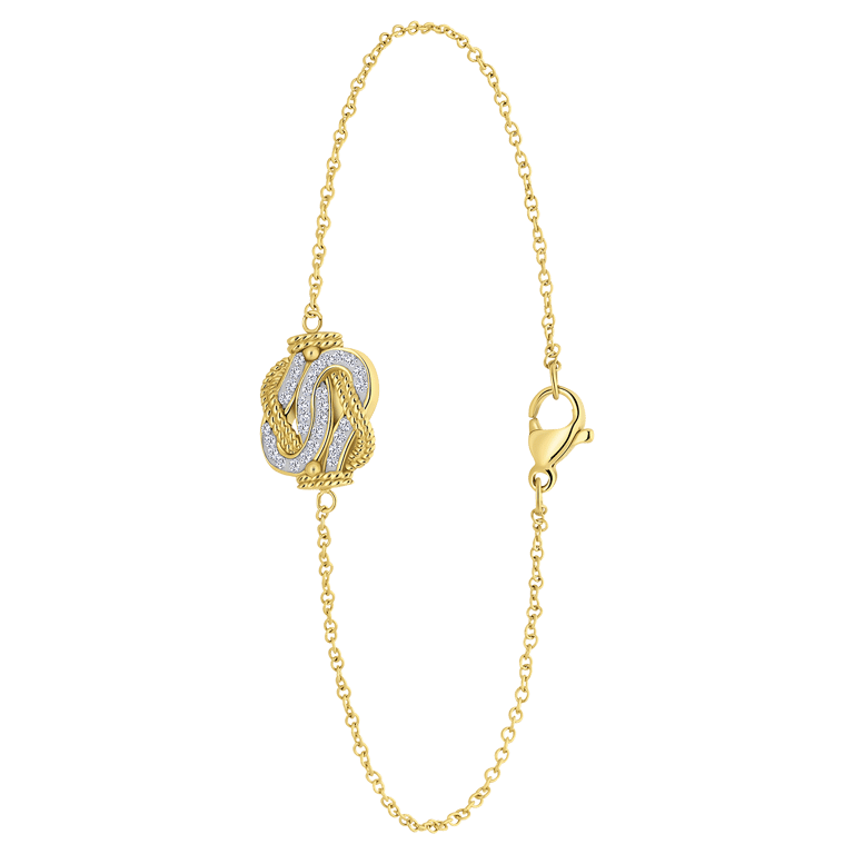 Stalen goldplated armband met kristal voor dames
