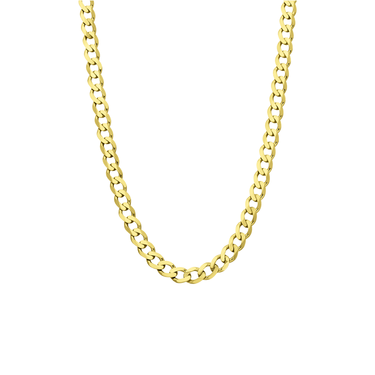 Gerecycled zilveren goldplated herencollier met gourmet schakel