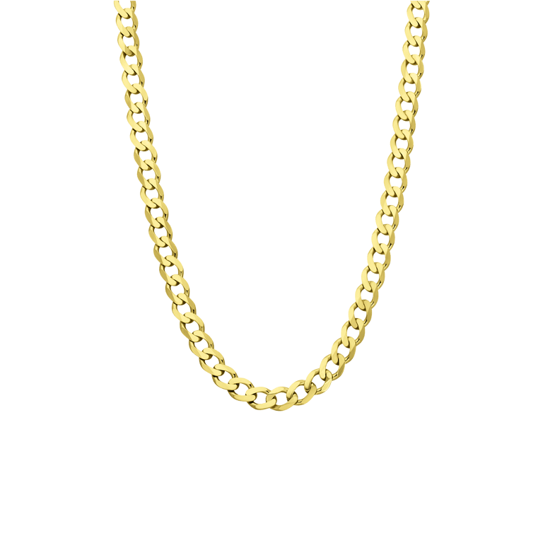 Zilveren goldplated herenschakelketting