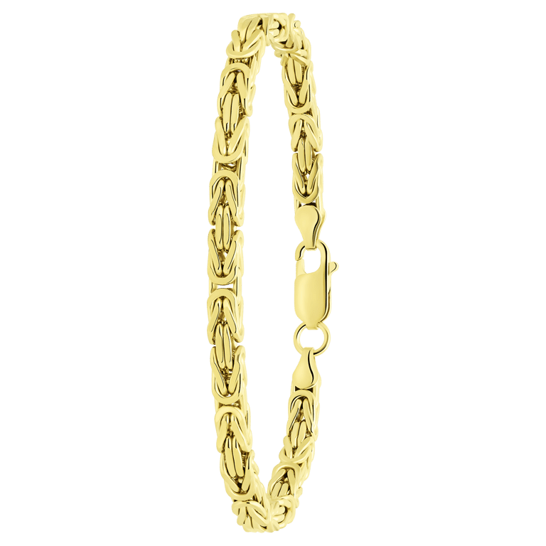 Zilveren goldplated herenschakelarmband