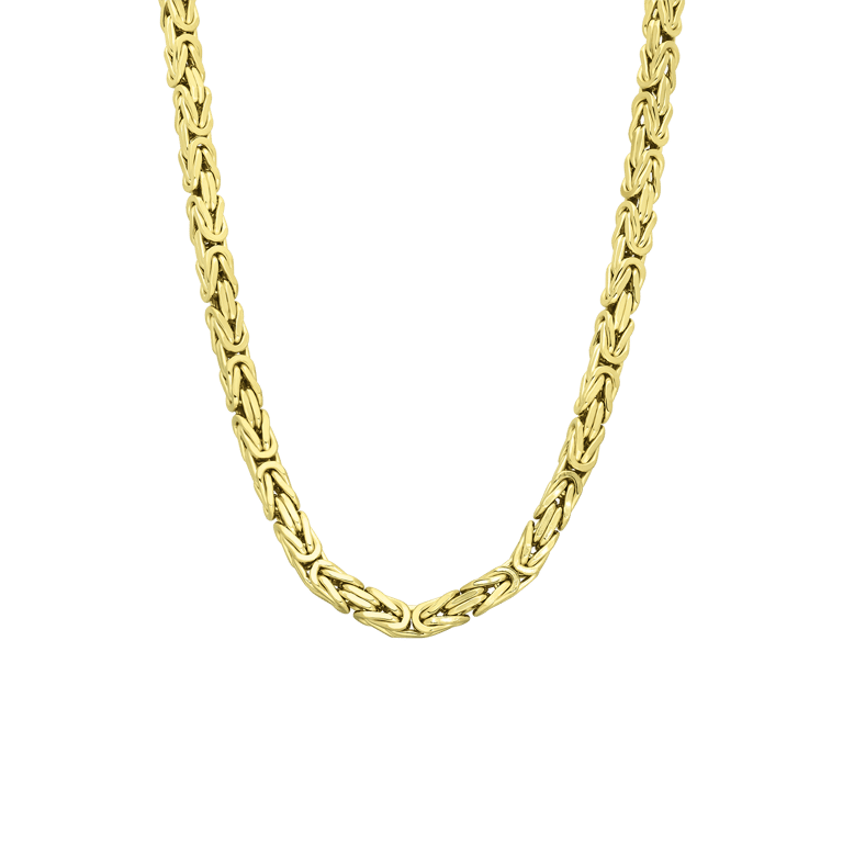 Gerecycled zilveren goldplated herencollier koningsschakel