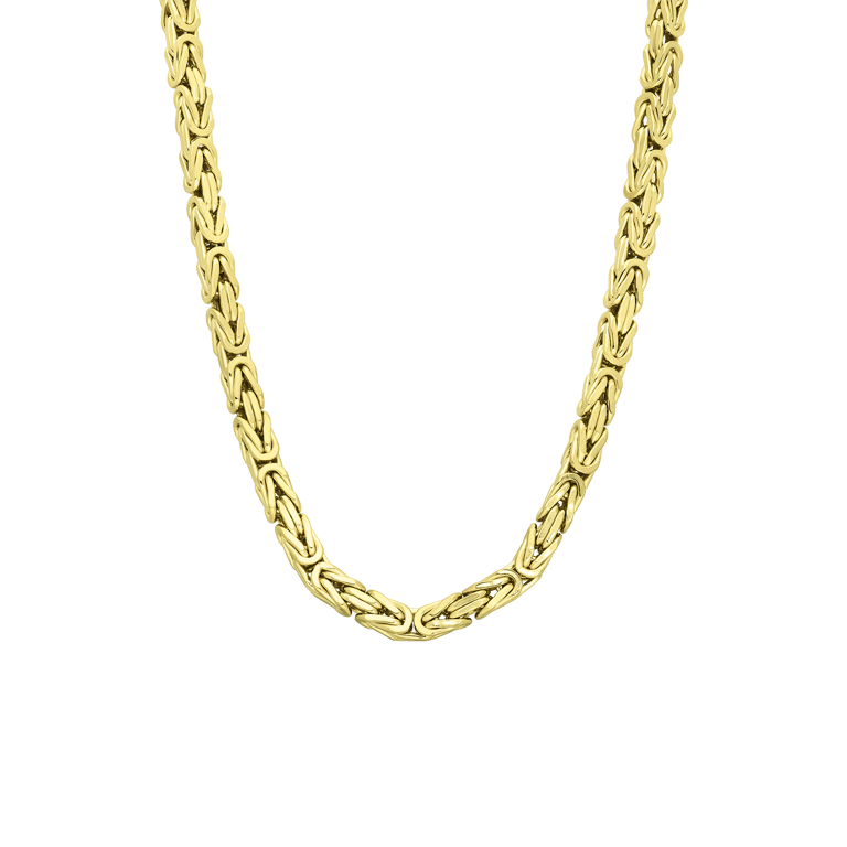 Zilveren goldplated herenschakelketting