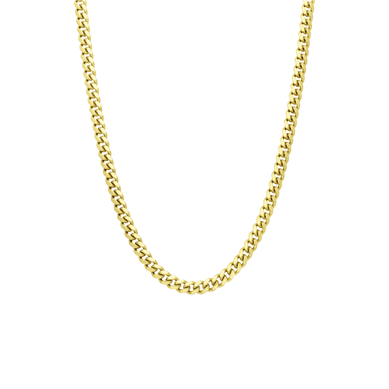 Gerecycled zilveren goldplated collier gourmetschakel