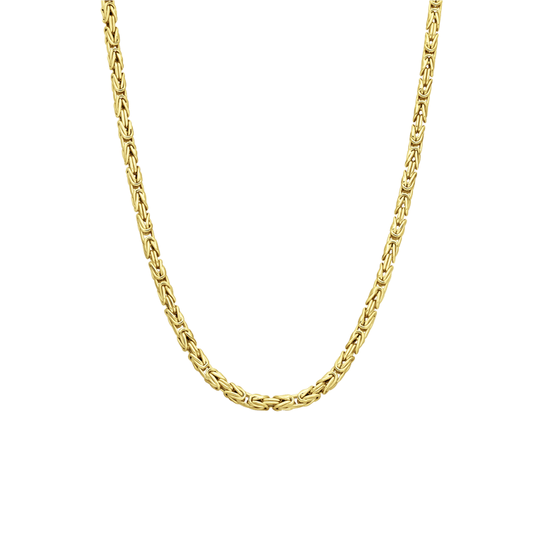 Gerecycled zilveren goldplated collier koningsschakel