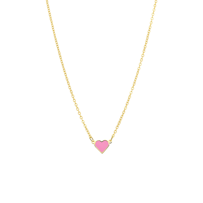 Stalen goldplated kinderketting met hanger hart